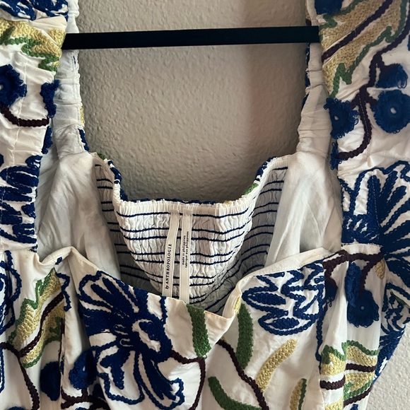 Anthropologie Blue and Green Floral Mini Dress - Picture 3 of 11